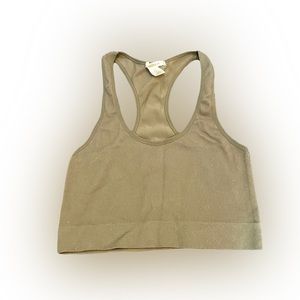 NWOT BOZZOLO OLIVE GREEN RIBBED SPORTS BRA // SIZE SMALL💚
